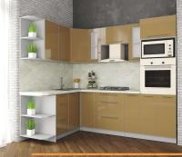 Кухня Интерлиния Мила Пластик 1.68x2.4 левая (капучино/капучино глянец/опал св.) картинка