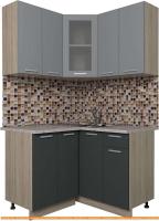 Кухня Интерлиния Мила 12x12 (серебро/антрацит) картинка