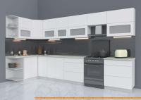 Кухня Интерлиния Мила Матте 1.5x3.7 Б левая (белый/белый/опал светлый) картинка