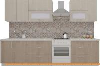 Кухня ВерсоМебель ВерсоЛайн 6-2.5 (крослайн латте/крослайн карамель) картинка