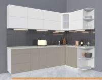 Кухня Интерлиния Мила Матте 1.5x2.9 А правая (белый/луна/опал светлый) картинка