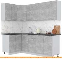 Кухня Интерлиния Мила Лайт 1.2x2.2 (бетон-бетон-кастилло темный) картинка