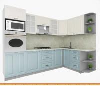 Кухня Интерлиния Мила Деко 1.68x2.8 правая (слоновая кость-океан-опал светлый) картинка