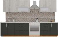 Кухня ВерсоМебель ВерсоЛайн 2-2.6 (дуб крафт белый/антрацит) картинка