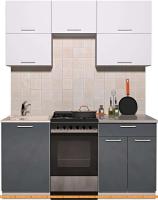 Кухня Интерлиния Мила Gloss 50-17 (белый/асфальт глянец) картинка