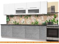 Кухня Интерлиния Мила Пластик 2.8 В (мрамор глянец-белый глянец-кастилло темный) картинка