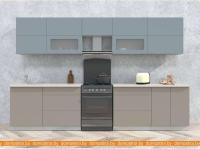 Кухня Интерлиния Мила Матте 3.3 Б (океан/луна/травертин серый) картинка