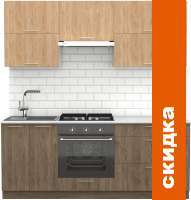 Кухня S-Company Клео крафт 2.0 (гикори темный/гикори натуральный) картинка