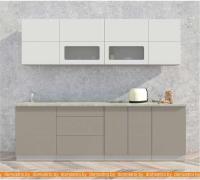 Кухня Интерлиния Мила Матте 2.5 А (белый/луна/опал светлый) картинка