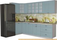 Кухня Интерлиния Мила Деко 1.2x2.9 (океан/травертин серый) картинка