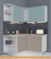 Кухня Интерлиния Мила Матте 1.5x1.4 А правая (океан-луна-травертин серый) картинка