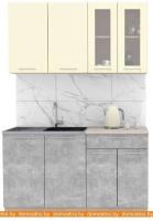Кухня Интерлиния Мила 14 (ваниль-бетон-травертин) картинка