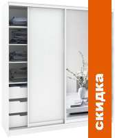 Шкаф-купе Кортекс-мебель Сенатор ШК12 Классика ДСП с зеркалом (белый) картинка