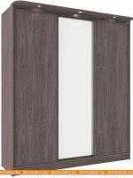 Шкаф-купе Глазов Домашний 2000 ЛДСП с зеркалом (ясень анкор темный) картинка