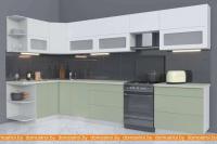 Кухня Интерлиния Мила Матте 1.5x3.6 Б правая (белый-мята-опал светлый) картинка