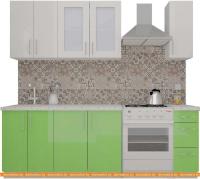 Кухня ВерсоМебель ВерсоЛайн 3-1.7 (белый 001/яблоко 005) картинка