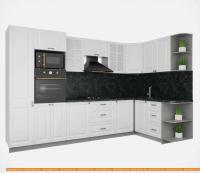 Кухня Интерлиния Мила Деко 1.68x3.2 правая (белый-белый-кастилло темный) картинка