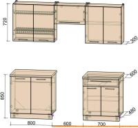 Кухня Интерлиния Мила Пластик 2.1 А (антрацит гл/красный гл/кастилло темный) картинка