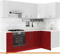 Кухня S-Company Клео глоcс 1.2x2.4 правая (бургундский глянец/белый глянец) картинка