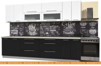 Кухня Интерлиния Мила Пластик 3.1 В (черный глянец-белый глянец-опал светлый) картинка
