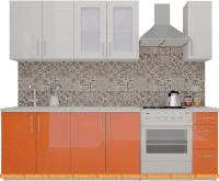 Кухня ВерсоМебель ВерсоЛайн 3-1.9 (белый 001/яркий оранжевый 008) картинка