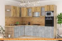 Кухня Интерлиния Мила 1.88x2.8 левая (дуб золотой-бетон-дуб бунратти) картинка