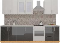 Кухня ВерсоМебель ВерсоЛайн 3-2.3 (белый 001/черный 020) картинка