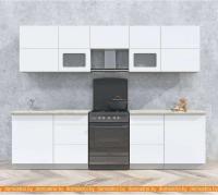 Кухня Интерлиния Мила Матте 2.8 Б (белый/белый/опал светлый) картинка