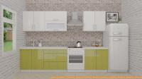Кухня ВерсоМебель ВерсоЛайн 4-2.4 (белый 001/оливковый 004) картинка