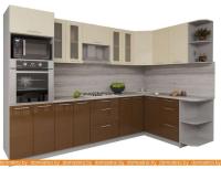 Кухня Интерлиния Мила Gloss 1.68x3.0 правая (ваниль-шоколад) картинка