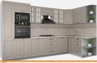 Кухня Интерлиния Мила Деко 1.68x3.4 правая (луна-луна-травертин серый) картинка