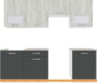 Кухня ВерсоМебель Эко-6 2.4 (дуб крафт белый/антрацит) картинка