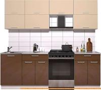 Кухня Интерлиния Мила Gloss 60-23 (ваниль/шоколад глянец) картинка