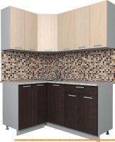 Кухня Интерлиния Мила Лайт 1.2x1.6 (дуб молочный/дуб венге) картинка