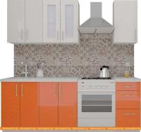 Кухня ВерсоМебель ВерсоЛайн 3-1.6 (белый 001/яркий оранжевый 008) картинка
