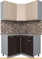 Кухня Интерлиния Мила Лайт 1.2x1.2 (дуб молочный/дуб венге) картинка