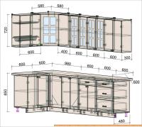 Кухня Интерлиния Мила Деко 1.2x2.8 (луна/травертин серый) картинка