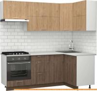 Кухня S-Company Клео крафт 1.2x2.1 правая (гикори темный/гикори натуральный) картинка