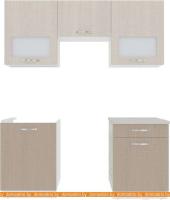 Кухня ВерсоМебель Эко-6 1.8 (крослайн латте/крослайн карамель) картинка