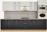 Кухня Интерлиния Мила Деко 3.2 (слоновая кость-пепел-травертин серый) картинка