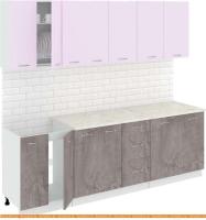 Кухня Кортекс-мебель Корнелия Лира 2.4м (сирень/оникс/королевский опал) картинка