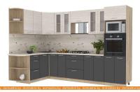 Кухня Интерлиния Мила 1.68x3.0 правая (вудлайн крем-антрацит-бискайская сосна) картинка