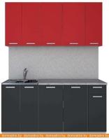 Кухня Интерлиния Мила Лайт 1.7-60 (красный-антрацит-кастилло темный) картинка