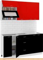 Кухня Кортекс-мебель Корнелия Мара 1.6м без столешницы (красный/черный) картинка