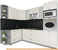 Кухня Интерлиния Мила Деко 1.68x2.6 левая (слон кость-слон кость-кастилло темный) картинка