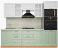 Кухня Интерлиния Мила Деко 2.5 (белый-мята-опал светлый) картинка