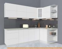 Кухня Интерлиния Мила Матте 1.5x2.9 А правая (белый/белый/опал светлый) картинка