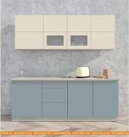 Кухня Интерлиния Мила Матте 2.1 А (слоновая кость/океан/опал светлый) картинка