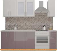 Кухня ВерсоМебель ВерсоЛайн 7-1.7 (белый 001/глициния 029) картинка