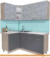 Кухня Интерлиния Мила 12x18 (бетон-антрацит-травертин) картинка